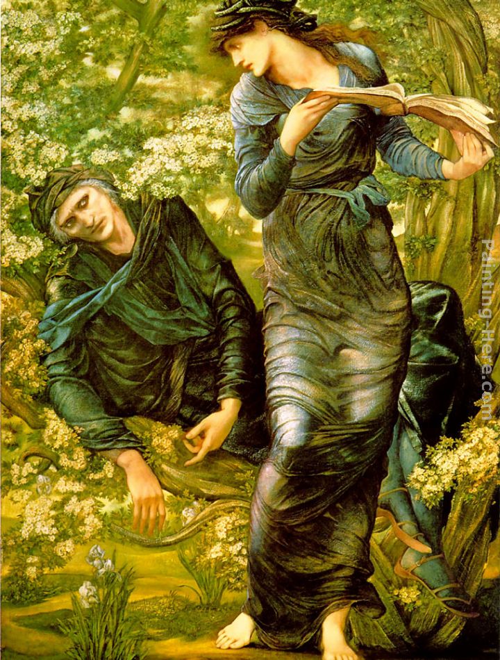 The Beguiling of Merlin painting - Edward Burne-Jones The Beguiling of Merlin art painting